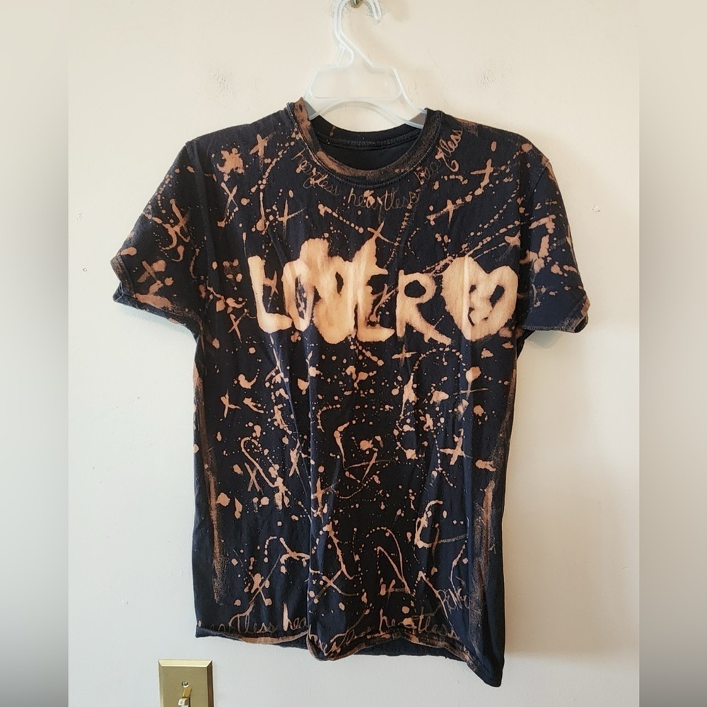 Black and gold lover tye dye t-shirt size mens medium